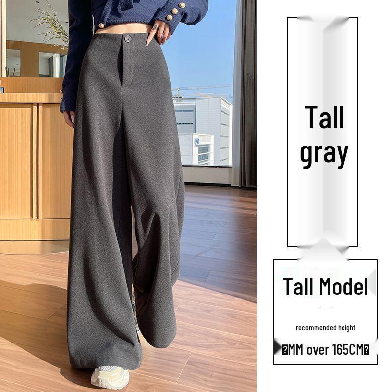 

Women s Grey High-Waisted Wool-Blend Wide-Leg Pants 2XL for 130-145 lbs