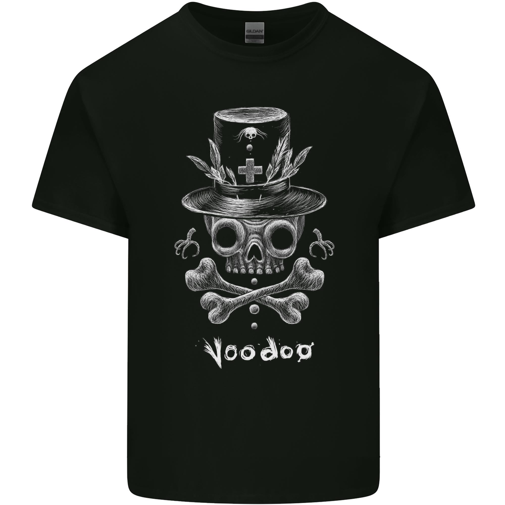 Voodoo Skull Gothic Goth Rock Music Biker Unisexs Light Cotton TShirt S