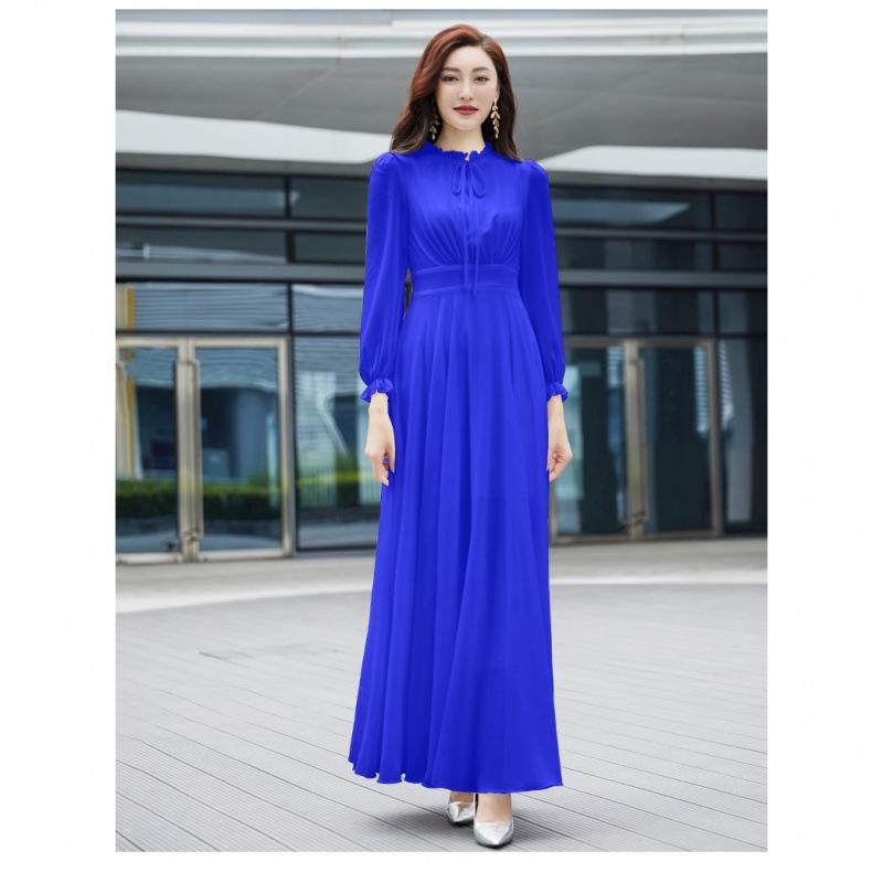 White Flowing Chiffon Beach Dress with Large Hem Skirt - Summer Long Style for Women