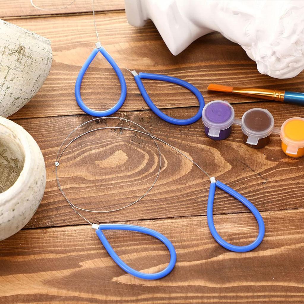 2Pcs Wire Clay Cutter Stainless Steel Wire Slip Resistant Handle Clay Cutting Tool for Ceramic Art Sculpture Cutting