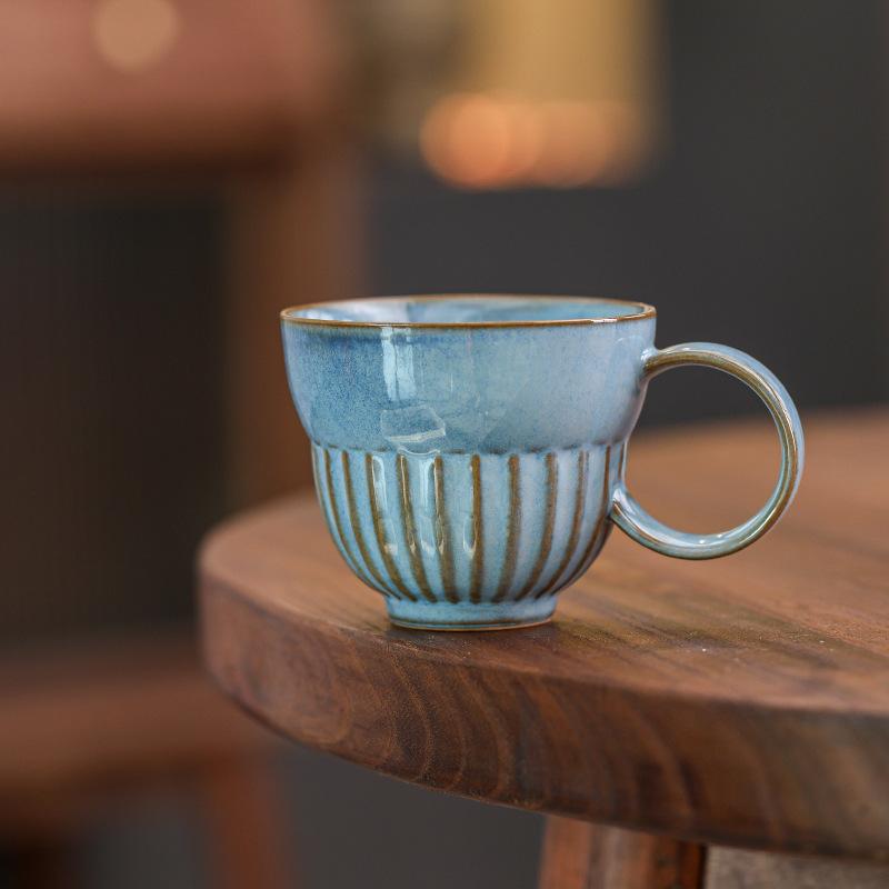 Nordic Ceramic Coffee Cup Latte Latte Flower Afternoon Tea Cup High Value Household Water Cup Mug