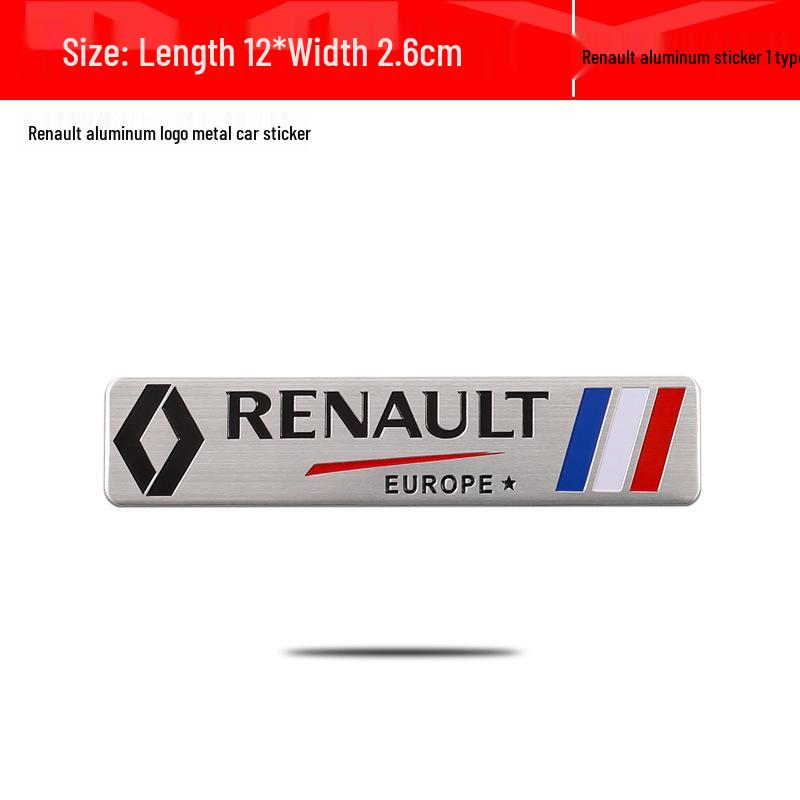 Metal Decorative Car Stickers & Rear Emblems for Renault Koleos, Captur, Fluence.