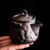 Old Rock Mud Rough Pottery  Tea Pot Retro Black Gold glazeTeapot Tea Kettle Tea Ceremony Tea Making Single Pot Tea Ceremony