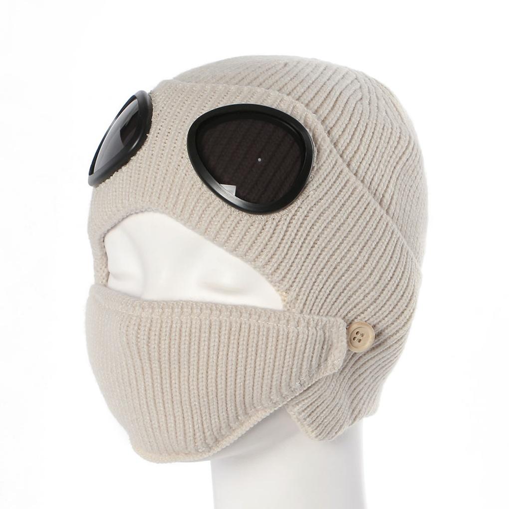 Unisex Mask, Goggles, Beanie Hat, Winter Board Knit