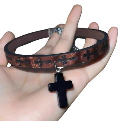 Streetwear Leather Necklace Adjustable Gothic Chokers Punk Rock Accessory Hip Hop Streetwear Jewelry For Men Women