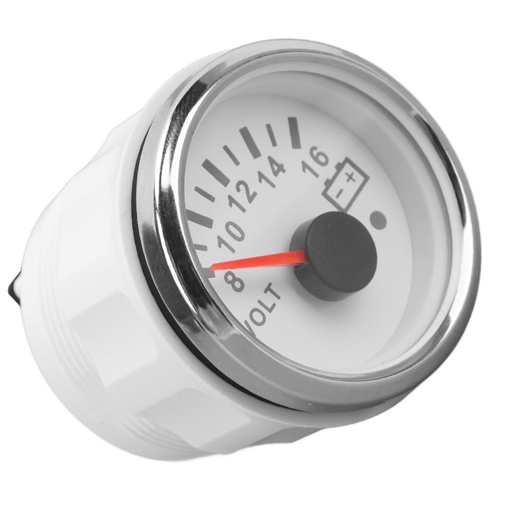 Boat Voltmeter, 52MM DC9-32V Pointer Voltmeter with Colorful Backlight, Vessel Voltmeter for RV, Yacht,