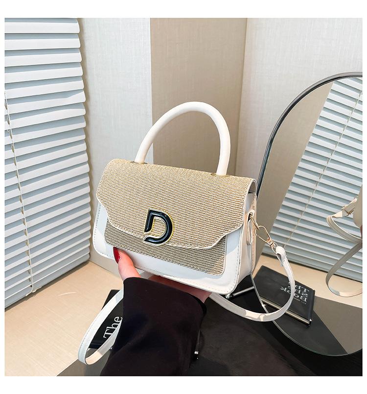 

2025 spring contrasting splicing high-end sense retro fashion trend handbag casual versatile niche design messenger