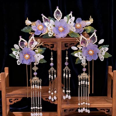 2025 Chinesisches Hanfu Haarnadel-Set: Quasten Kamm & Feen Kopfschmuck Zubehör