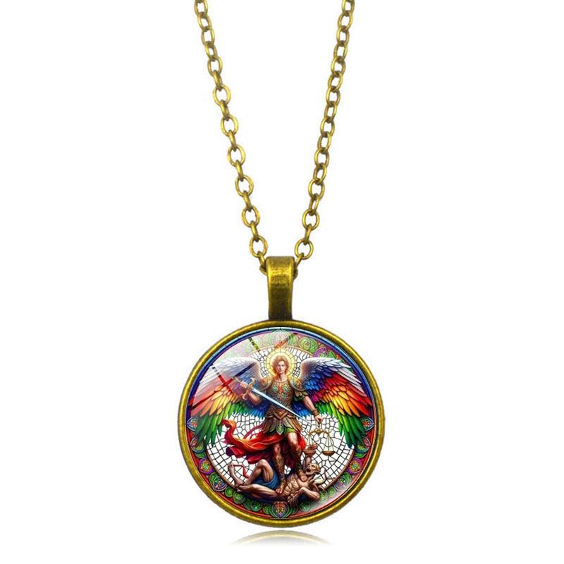 New Archangel Michael Time Women's Versatile Retro Pendant Necklace