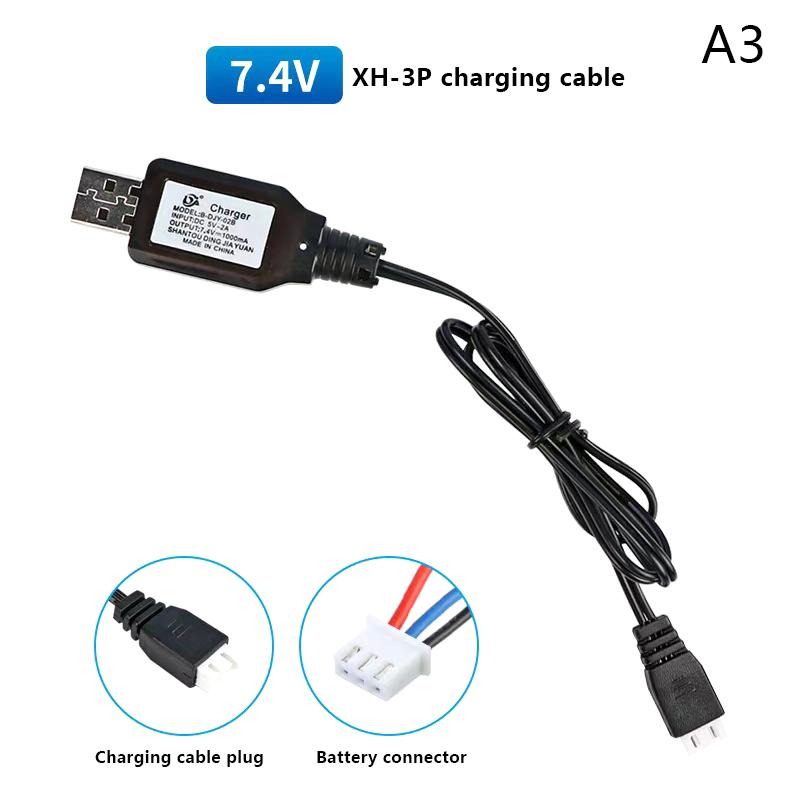 7.4V (3.7V X2) Charger SM-2P/3P SM-4P Reverse XH-3P/4P Li-ion Battery Electric RC Toys Car Boat USB Charge
