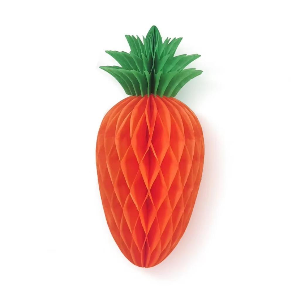 5pcs Vivid Paper Honeycomb Hanging Lantern Handmade Carrot Honeycomb Ornament  Holiday