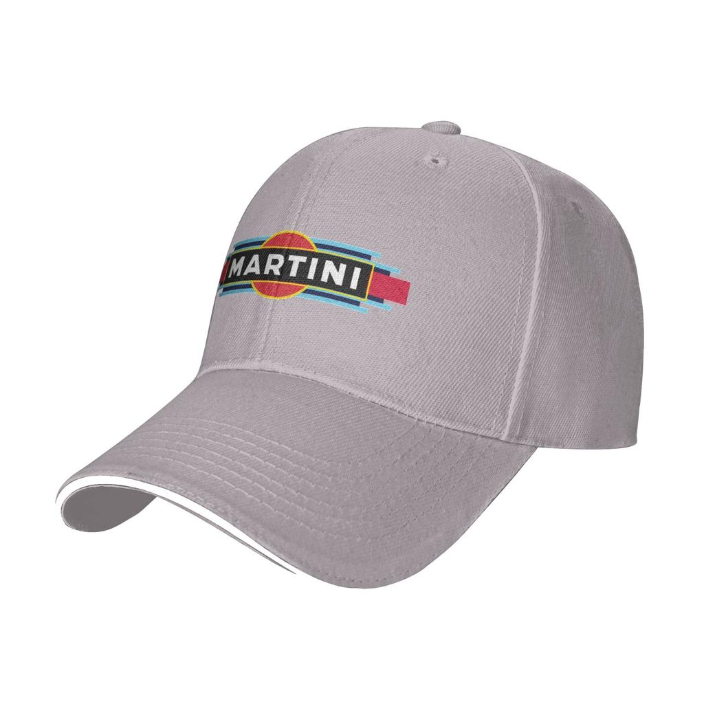 Fashion Martini Racing Stripes Curved Brim Baseball Cap Fishing And Camping Hats For Women