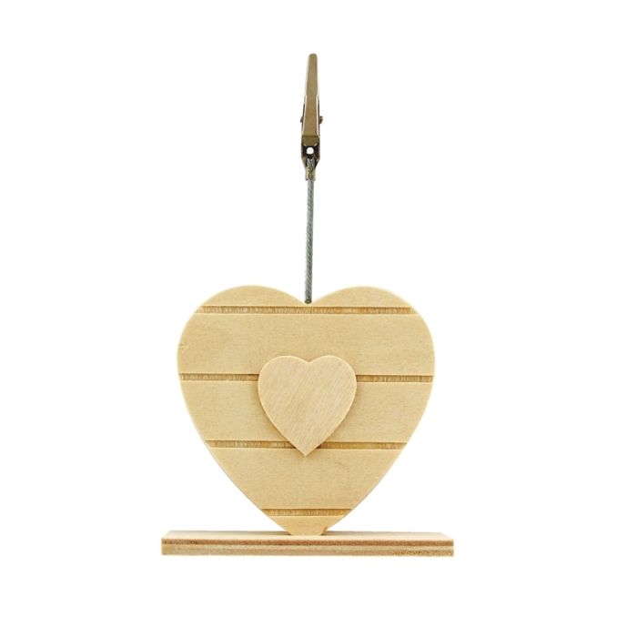 MégaCréa DIY - Wooden Name Holder Heart 8 X 3 X 14 Cm