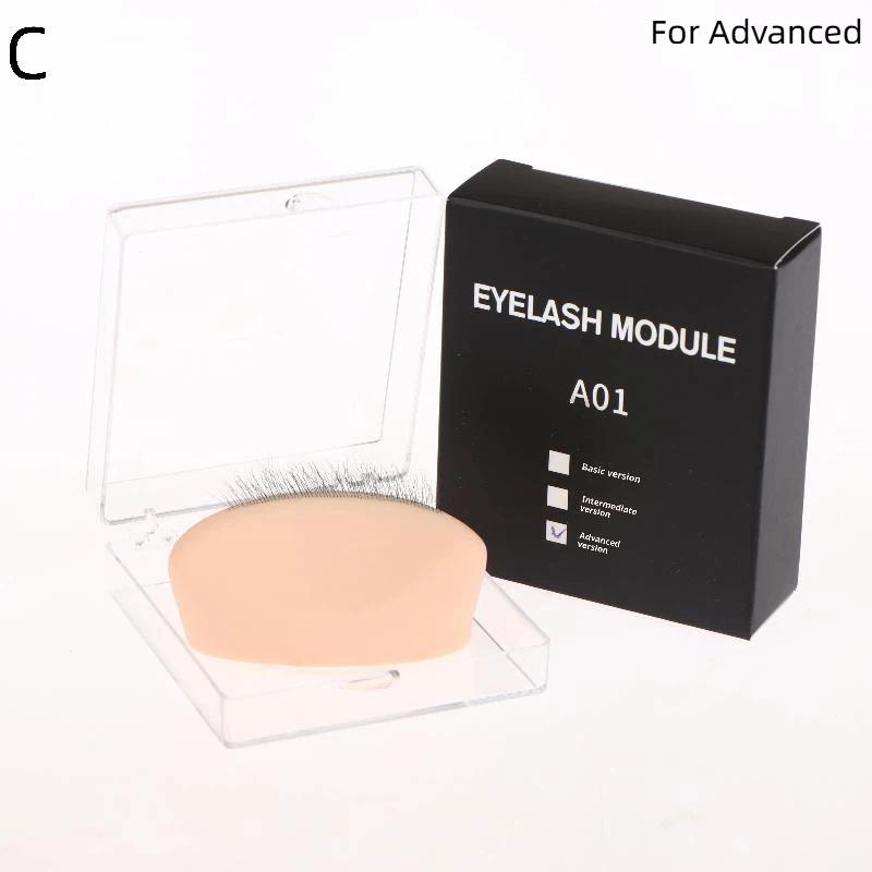 1Pcs Eyelash Practice Silicone Model With Realistic Eyelash Extensions, Reusable Training Eyelid-Eyelash Extension Tool