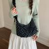 Bows Single-shoulder Bag, Women's Pleated Dumpling Bag, Simple Cross-body Bag