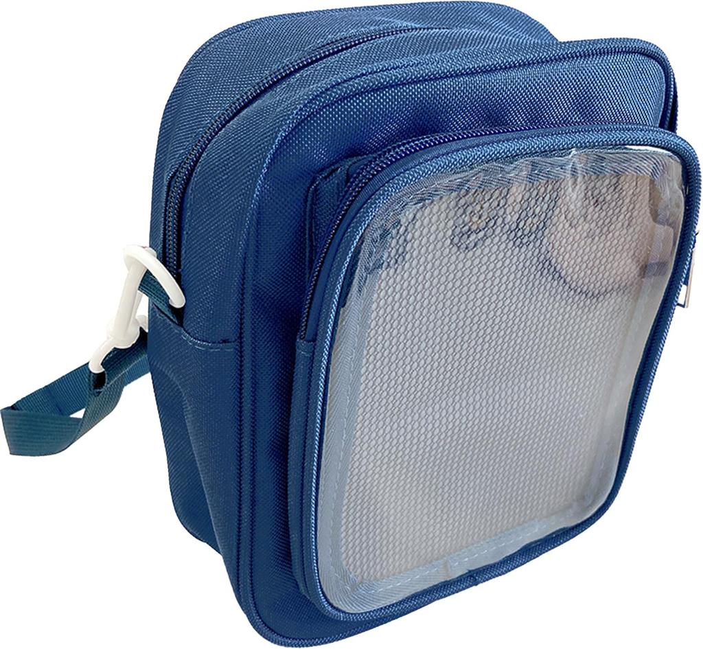 Shoulder Mini Can Badge Storage Blue Ita-bag Bag, Small, Adult, Oshikatsu, Itabag, Clear, Pouch, Transparent, [Used]