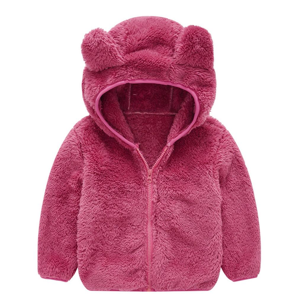 Chlidren Boys Girl Winter Coats Jacket Kids ZipThick Ears Snow Hoodie Clothes
