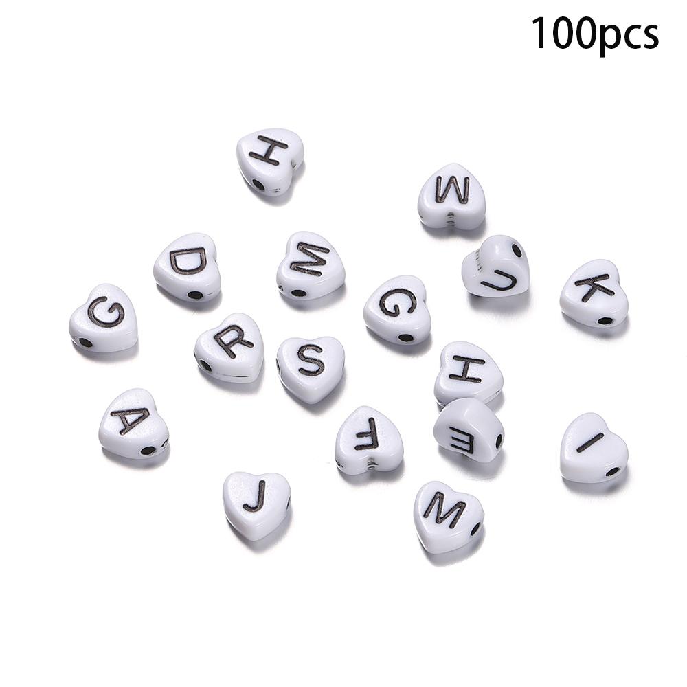

50/100Pcs/Lot Mixed Acrylic 26 Letters Loose Heart Shape Beads For DIY Jewelry Making Bracelet Necklace Keychain Accessories