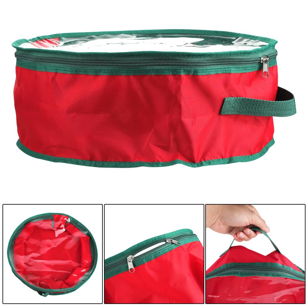 Xmas Wreath Storage Bag with Clear Window Extra Large Garland Xmas Wreath Container for Holiday