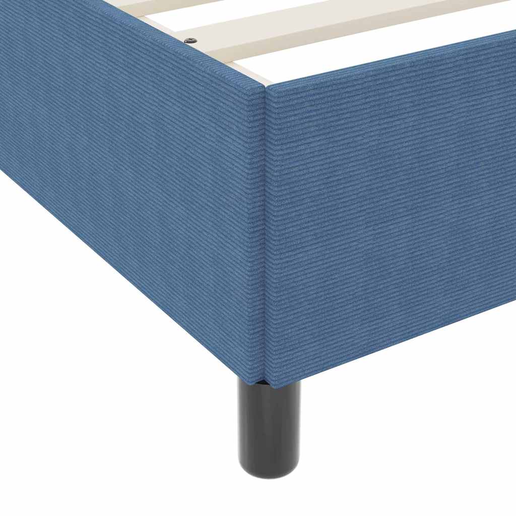 Bed Frame with Mattress Blue 140 x 190 cm Fabric