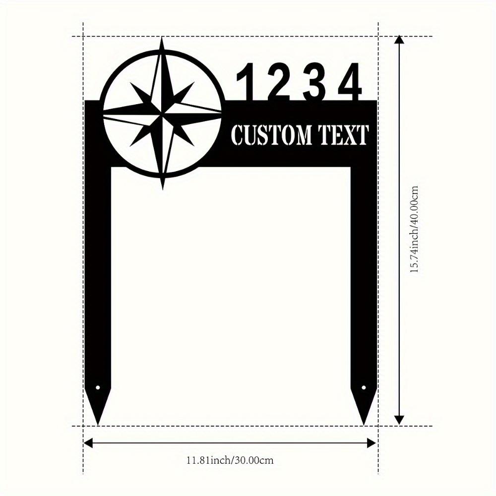 

Personalized Metal Yard Sign Starry House Number Garden Stake Outdoor Decor Custom Lawn Art TYDZ003054