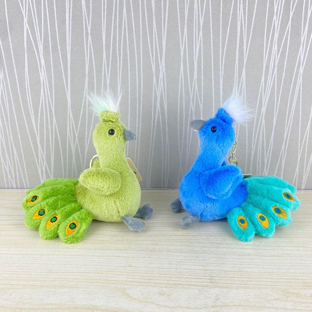 PP Cotton Peacock Doll Keychain Collection Comfortable Peacock Key Ring Hanging Fluffy Stuffed Animal Bag Pendant