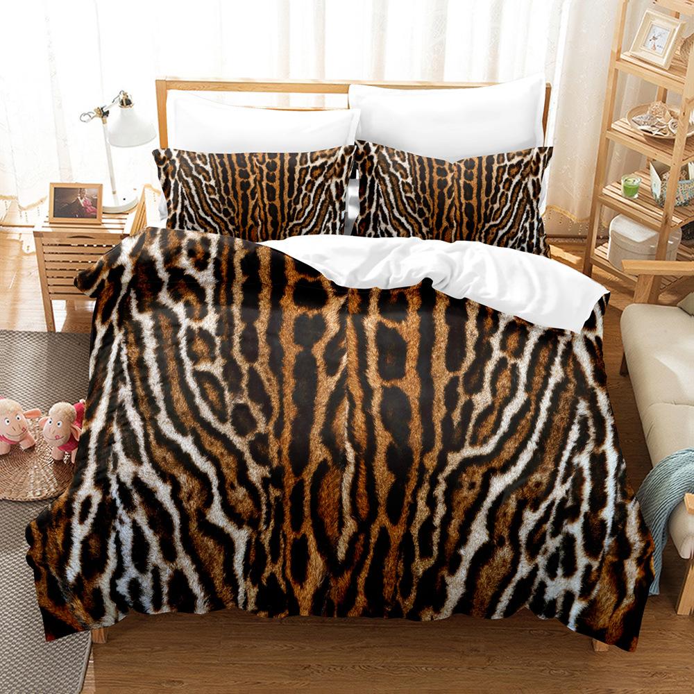 3D Digital Printing Leopard Print Series Three-Piece Set To Print Bedding Kit