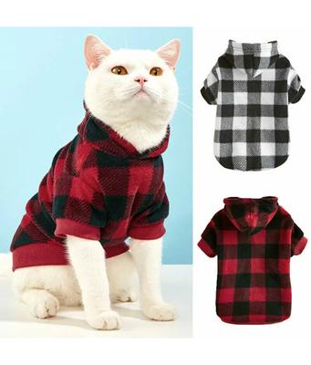 Karomuster Winter Warm Haustier Hund Katze Kleidung Kapuzenpullover Pullover Kleidung Welpenmantel Jacke Niedliches Welpen Outfit Haustier Jackenmantel Kleidung
