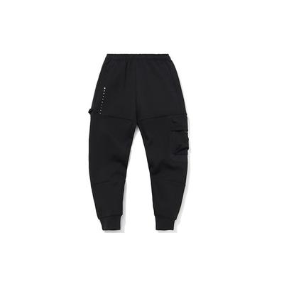 Li Ning Anti-Five Series Casual Tapered Sports Knit Pants Men Bottoms Standard-Black AKLQ743-2