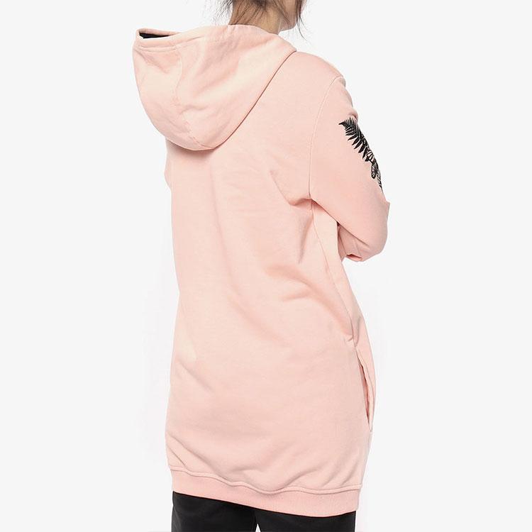 Adidas Letter Print Hooded Long Sleeve Sweatshirt Women Sweatshirt Pink DX0656
