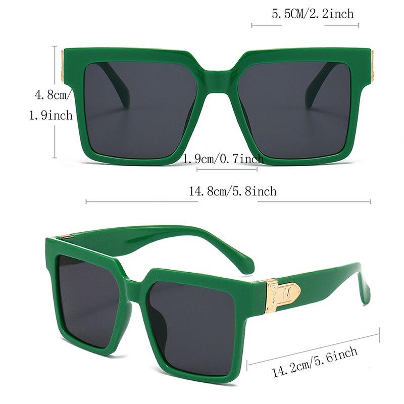 New Luxury Brand Designer Square Oversized Sunglasses Men Women Fashion Thick Frame Glasses Mens UV400 Male Celebrity