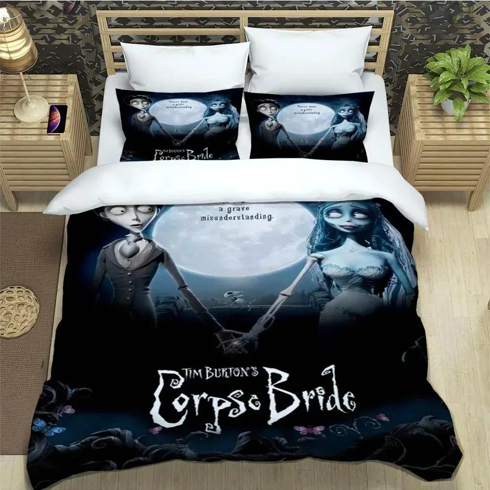 Corpse Bride Cartoon Bedding Sets Exquisite Bed Supplies Set Duvet Cover Bed Comforter Set Bedding Set Luxury Birthday Gift