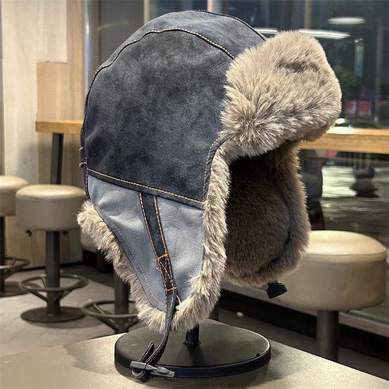 Autumn and winter ear protection kitten embroidery Lei Feng hat woman