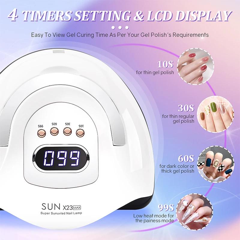 380W UV LED Nail Lamp 81LEDS Big Power Nail Lamp For Fast Curing All Gel Professional Nail UV Gel Drying Machine Salon Tools