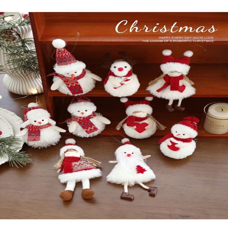 Weihnachten Plüsch Schneemann Anhänger Weihnachtsbaum Hängend Lieblich Schöner Anhänger Szene Dekorieren Weihnachtsbaum Hängende Ornamente