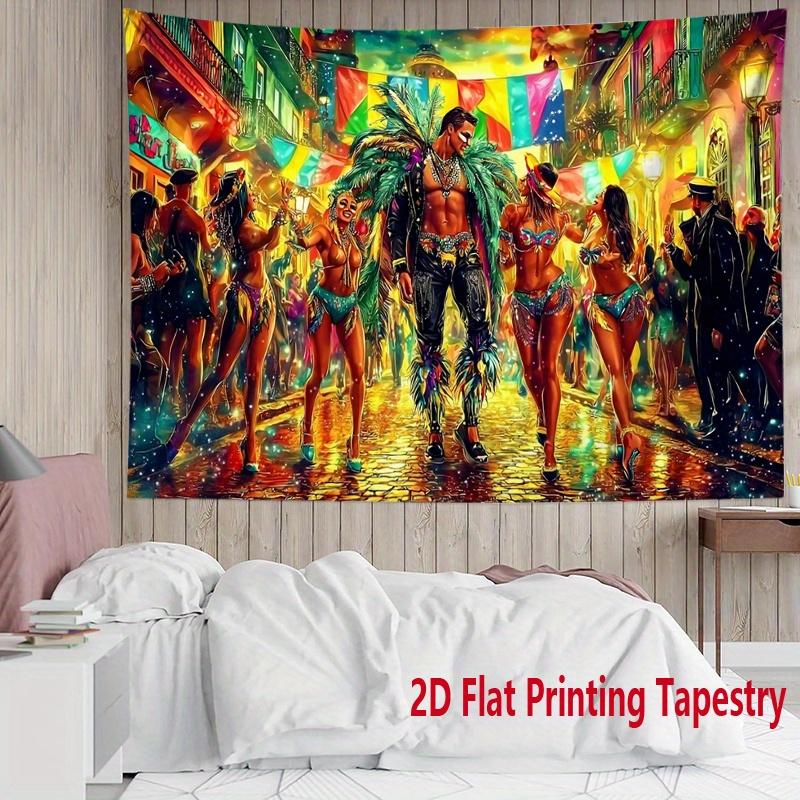 

Carnival street parade Digital printing polyester wall tapestry suitable for use in living rooms bedrooms offices bars party 74x94cm(29x37in)