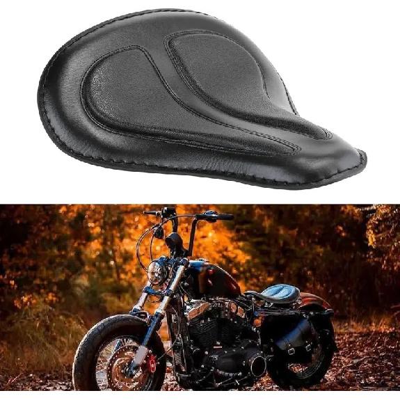 Black Motorcycle Cushion Spring Solo Seat Compatible with Harley Sportster XL1200 48 Bobber Street Chopper Honda Rebel