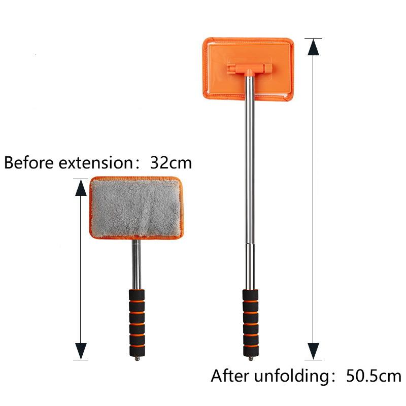 Car Windshield Glass Wiper Cleaner Telescopic 1 Set With Solid Metal Pole Auto Defogging Tool for Car Exterior Window Stain Removal