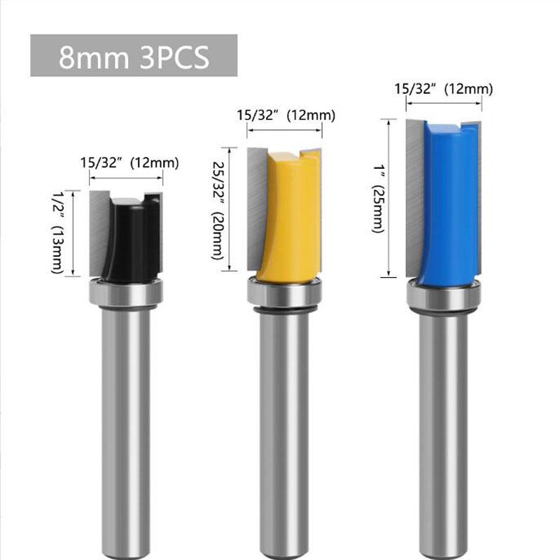 Cheap 1/3pc 8mm Shank Template Trim Hinge Mortising Router Bit With