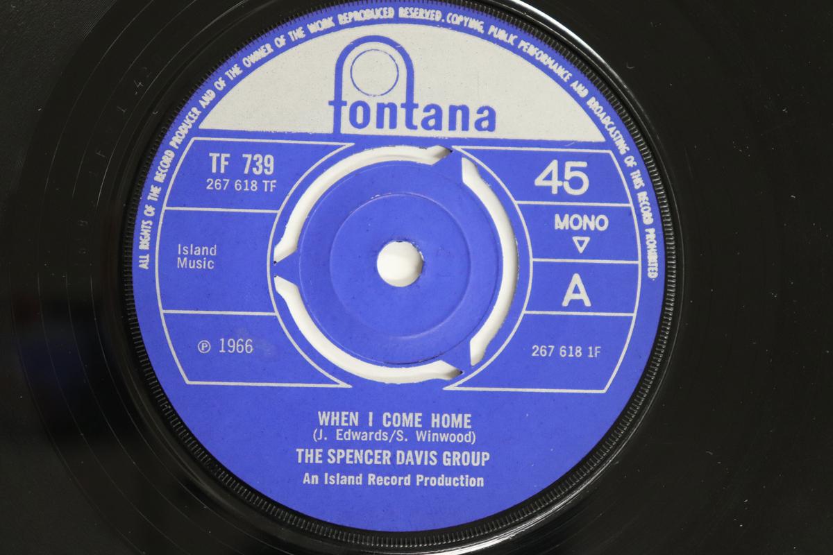 

7inch Record SPENCER DAVIS GROUP - When I Come Home TF739 Fontana 1966 UK Rock Used