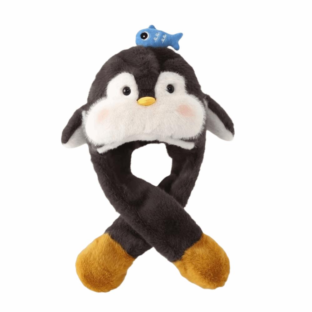

Fleece Lined Penguin Ear Moving Hat Fluffy Cartoon Penguin Hat Outdoor Sport