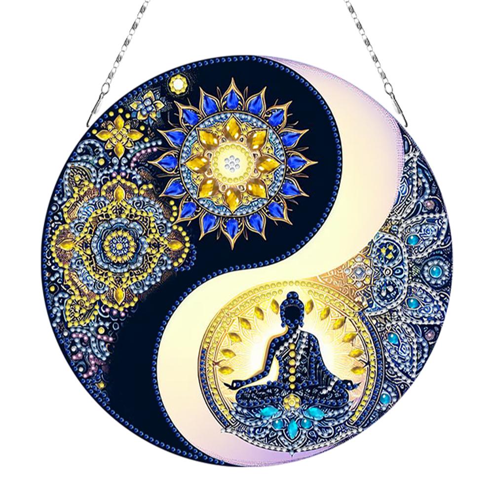 

Acrylic Diamond Art Hanging Pendant Diamond Painting Hanging Pendant 5D DIY Diamond Painting Dots Pendant for Window Decor