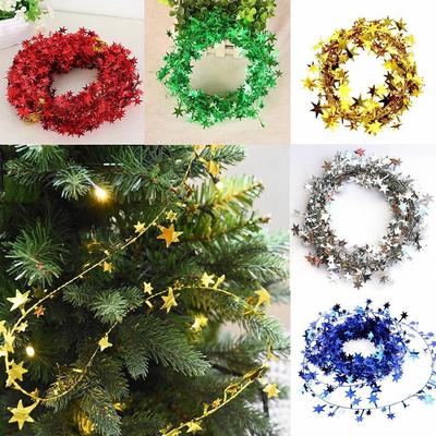 7.5M Christmas Hanging Star Pine Xmas Tree Garland Party Wedding Ornament KTY
