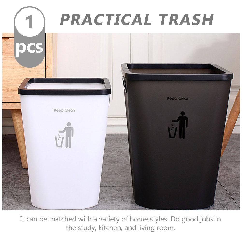 Small Household Trash Can Plastic Waste Paper Basket for Study Kitchen Living Room Toilet Compact Elegant Design Garbage