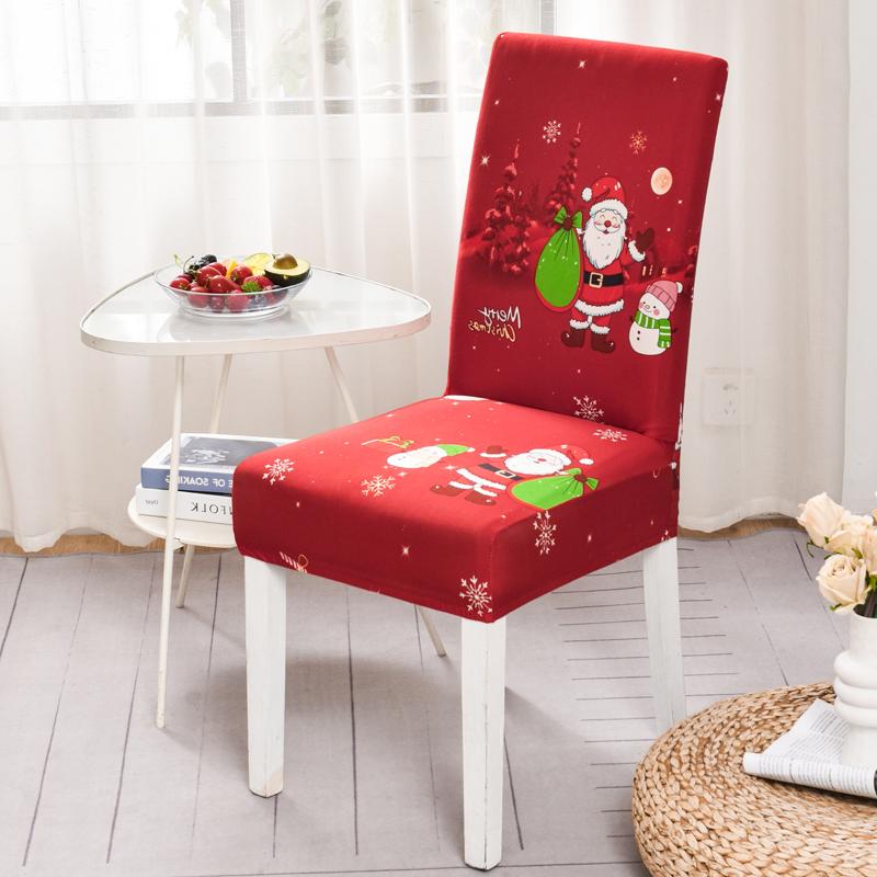 Christmas Decoration Stretch Covers Chair Cover For Dining Room Office Banquet Chair Protector Elastic Material Armchair Cover