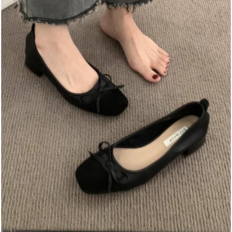 Fashion New Women Cute Ballerina Low Heel Shoes Lady Slipony Butterfly Knot Vintage Kawaii Mocasines Loafers Girl Lolita Mom Shoes