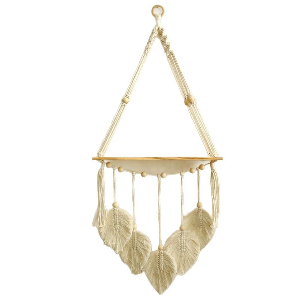 Modern Bohemian Wall Hanging Tapestry Macrame Shelf Woven Storage Container Art for Home Bedroom Living Room Wall Decor