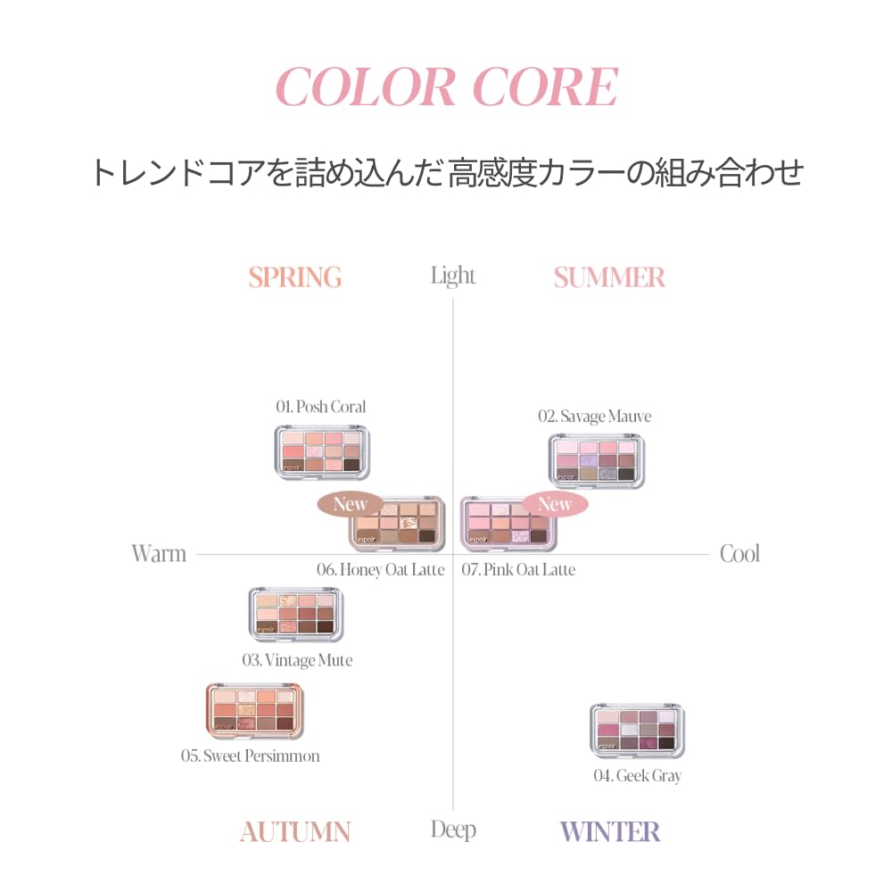 Espoir Eyeshadow Palette Pink Oat Eyeshadow Palette for Cool Tones and Deep Strawberry Makeup for Complete Your Makeup Look In One Perfect As a or