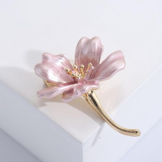 Blomsterbrosje Kunstnerisk blomsterform Anti-eksponering galvanisert rustfri kjole kragebrosje