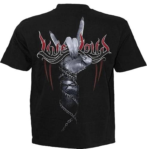 Spiral - ROCK LOUD (Unisex Black Short Sleeve T-Shirts) Medium M